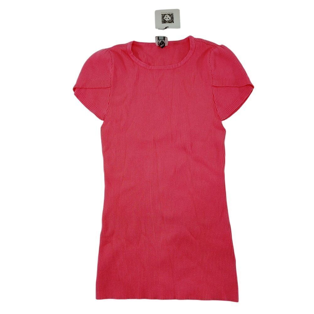 Anne Klein Pink Ribbed Knit Cap Sleeve Mini Dress‎ Form-Fitting Bodycon Size XXS